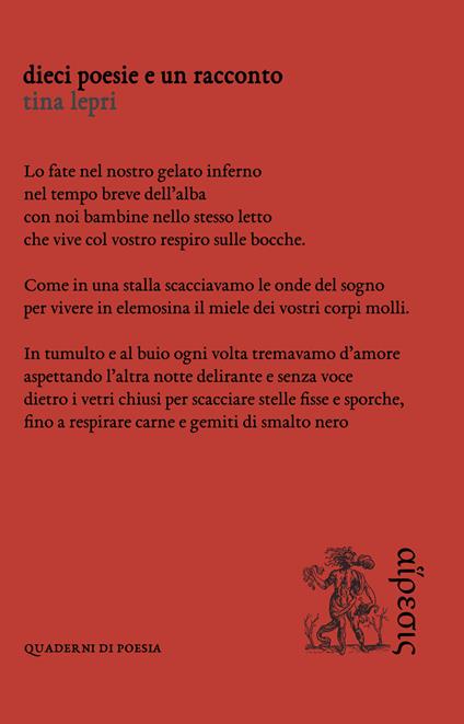 Dieci poesie e un racconto - Tina Lepri - copertina