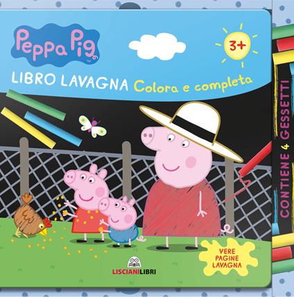 Colora e completa. Libro lavagna. Peppa Pig. Ediz. a colori. Con gadget - copertina
