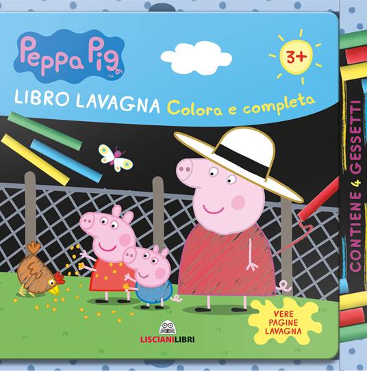 Colora e completa. Libro lavagna. Peppa Pig. Ediz. a colori. Con gadget - copertina