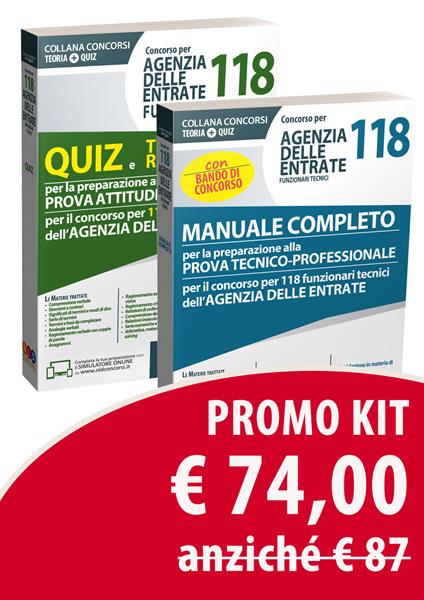 Concorso per 118 funzionari tecnico-professionale Agenzia delle Entrate. Manuale completo per la preparazione alla prova tecnico-professionale-Concorso per 118 funzionari tecnici Agenzia delle Entrate. Quiz e tecniche di risoluzione per la preparazione alla prova attitudinale - copertina