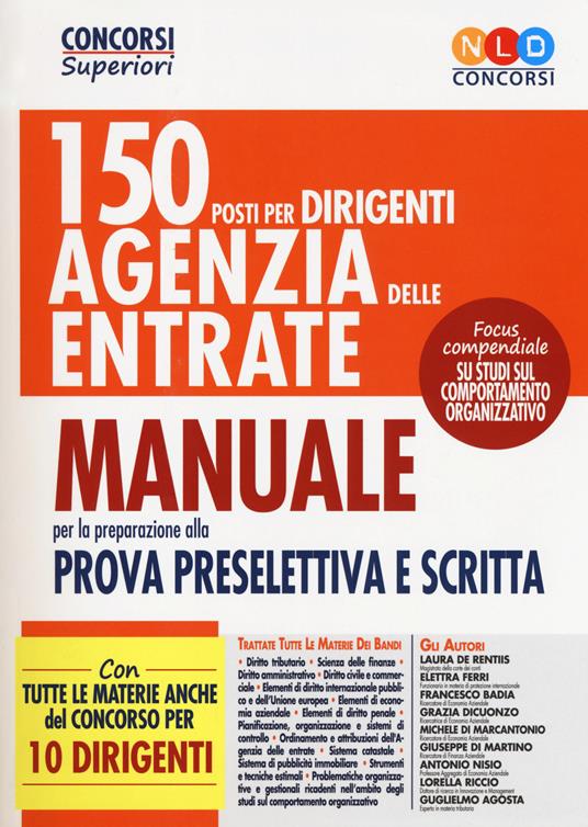 Manuale. 150 posti per dirigenti di seconda fascia dell'Agenzia delle Entrate - copertina