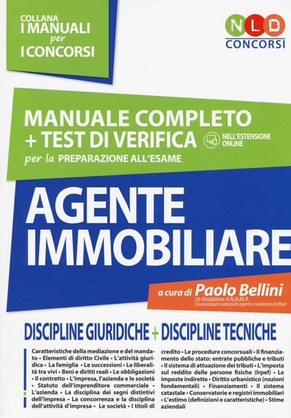 Agente immobiliare. Manuale completo + test di verifica per la preparazione all'esame. Con aggiornamento online - copertina