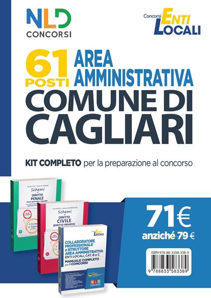 Concorso Comune di Cagliari. 61 posti area amministrativa. Kit completo per la preparazione al concorso - copertina