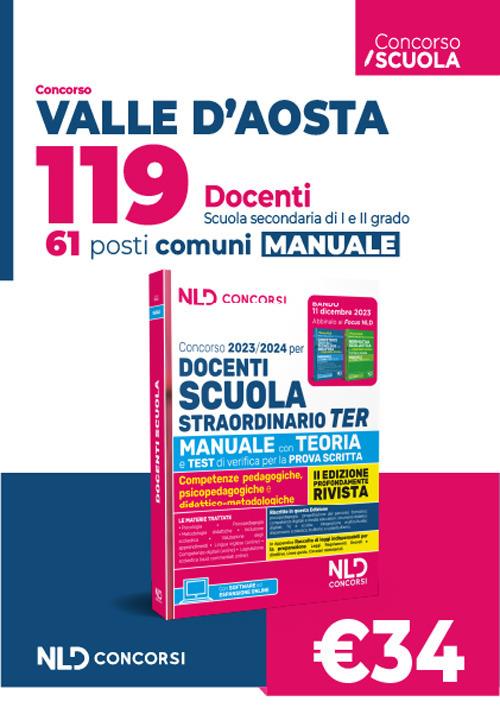 Concorso 119 docenti Valle d'Aosta. 61 posti Comuni. Manuale per tutte le  prove - Libro - Nld Concorsi 