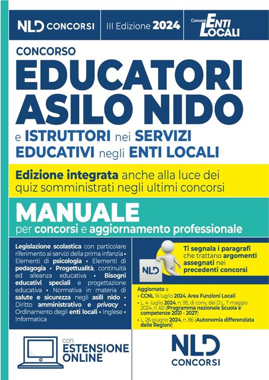 Concorso educatore asilo nido. Manuale completo - copertina