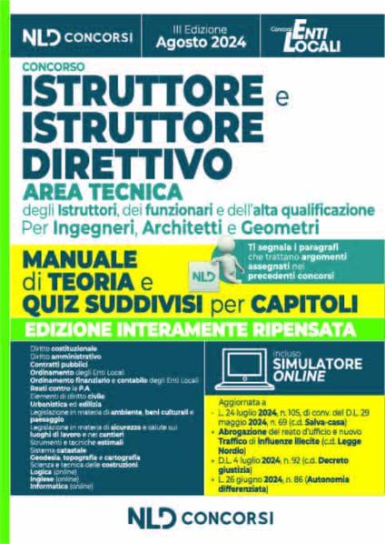 Manuale Istruttore e Istruttore Direttivo dell’area tecnica cat. C e D negli Enti Locali 2024. Con simulatore online - copertina