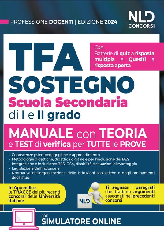 TFA. Docenti di sostegno scuola secondaria di I e II grado. Manuale di preparazione con teoria, quesiti e test. Teoria + Quiz + Tracce per tutte le prove. Nuova ediz. - Alessandro Barca,Mariella Tripaldi - copertina