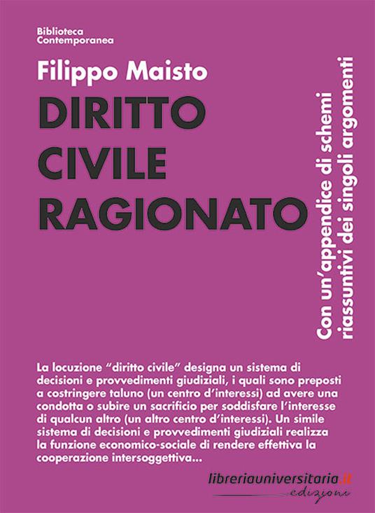 Diritto civile ragionato. Con un'appendice di schemi riassuntivi dei singoli argomenti - Filippo Maisto - copertina