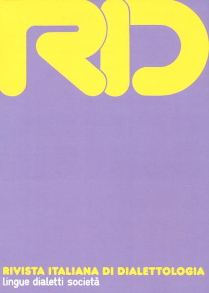RID. Rivista italiana di dialettologia. Vol. 44 - copertina