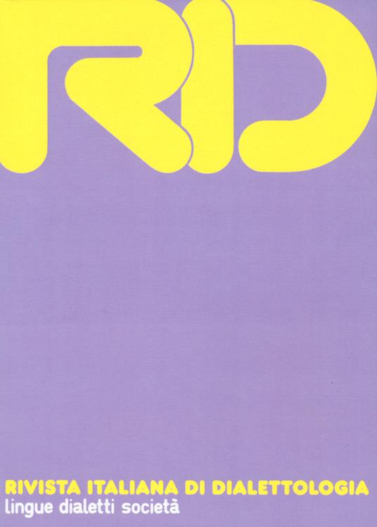 RID. Rivista italiana di dialettologia. Vol. 44 - copertina
