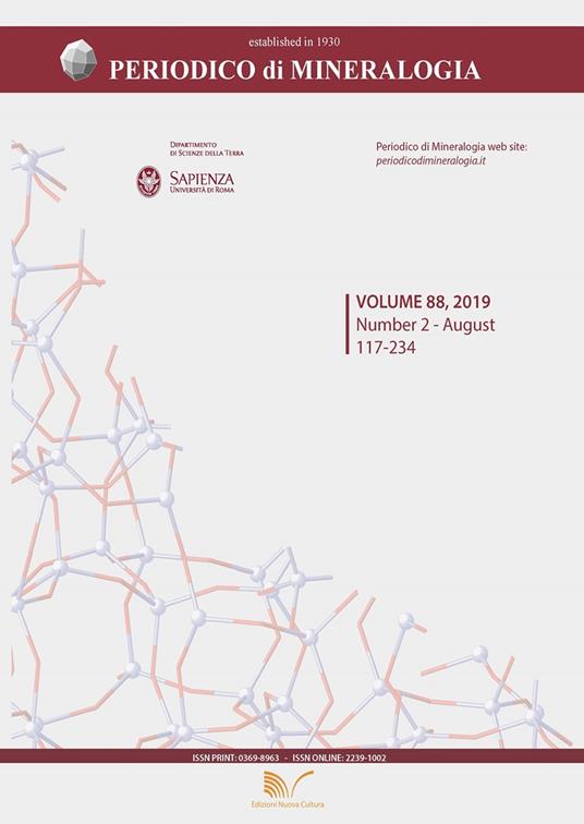 Periodico di mineralogia (2019). Vol. 88 - copertina