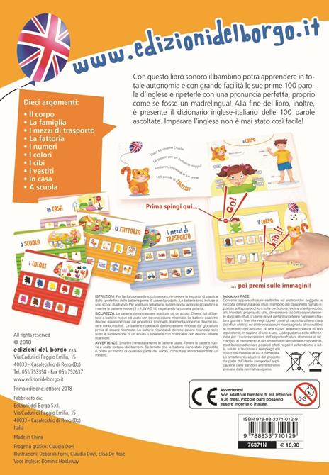 Imparo l'inglese. Le mie prime 100 parole. Ascolta le parole e ripetile con la pronuncia corretta. Libro sonoro - 2