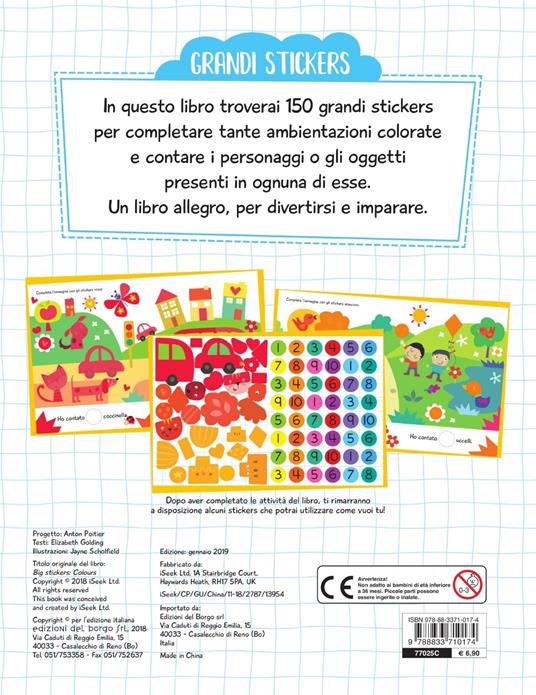 Colori. Grandi stickers. Con adesivi - Elizabeth Golding - 2