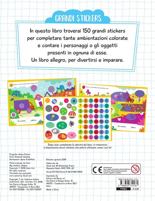 Forme. Grandi stickers. Con adesivi - Elizabeth Golding - 2