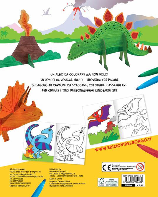 Dinosauri. Colorare in 3D. Ediz. a colori - Roberta Fanti - 2