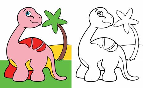 Colora i dinosauri. Tanti simpatici dinosauri tutti da colorare! Con 6 pennarelli - Roberta Fanti - 4