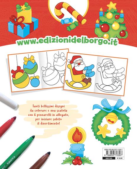 Colora il Natale. Tanti disegni da colorare per Natale! Ediz. a colori. Con 6 pennarelli - Ilaria Ambrosini - 5