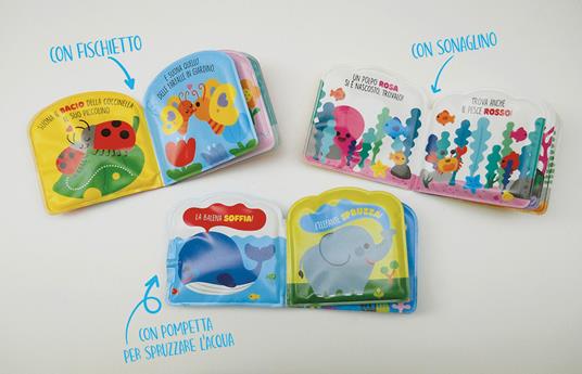 I libri bagno: Cosa fanno gli animali?-Dove sei pesciolino?-Che suono fanno i baci? Ediz. a colori - Chaek Majung - 3