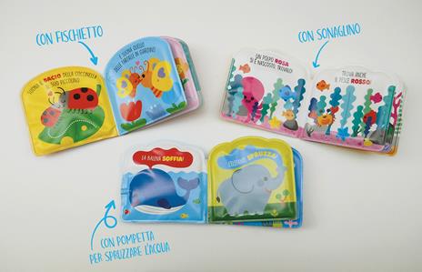 I libri bagno: Cosa fanno gli animali?-Dove sei pesciolino?-Che suono fanno i baci? Ediz. a colori - Chaek Majung - 3