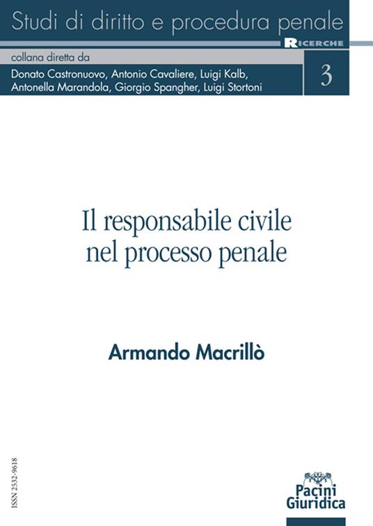 Il responsabile civile nel processo penale - Armando Macrillò - copertina