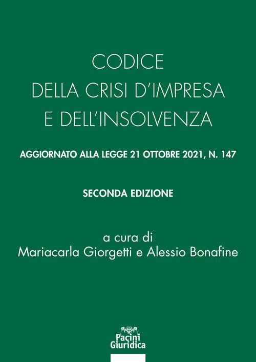 Codice della crisi d'impresa e dell'insolvenza. Aggiornato alla legge 21 ottobre 2021, n. 147 - copertina