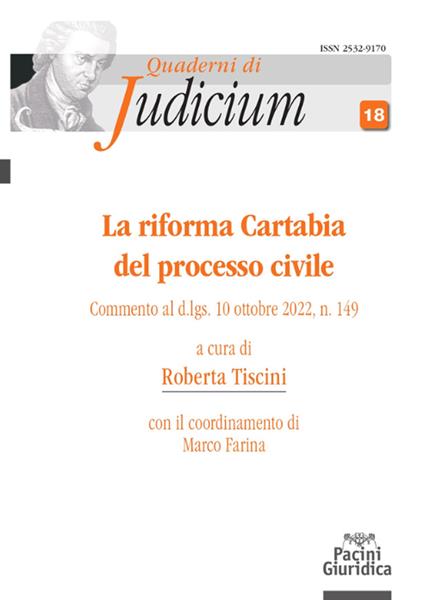 La riforma Cartabia del processo civile. Commento al d.lgs. 10 ottobre 2022, n. 149 - copertina