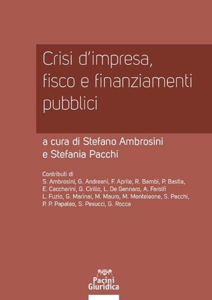 Crisi d'impresa, fisco e finanziamenti pubblici - copertina