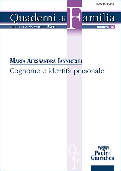 Cognome e identità personale - Maria Alessandra Iannicelli - copertina