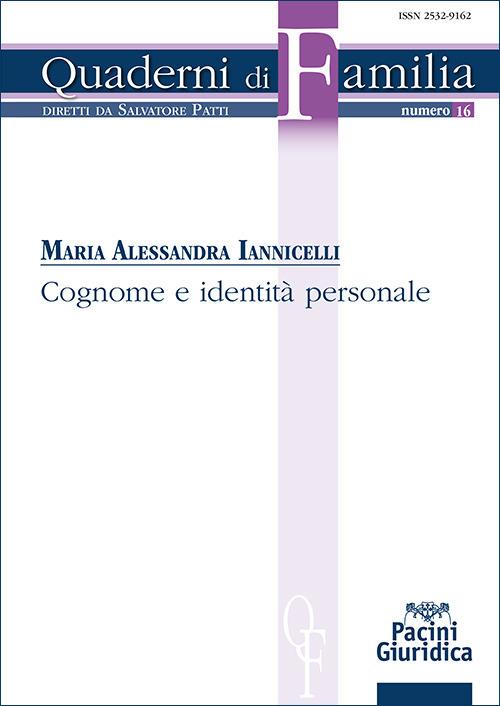 Cognome e identità personale - Maria Alessandra Iannicelli - copertina
