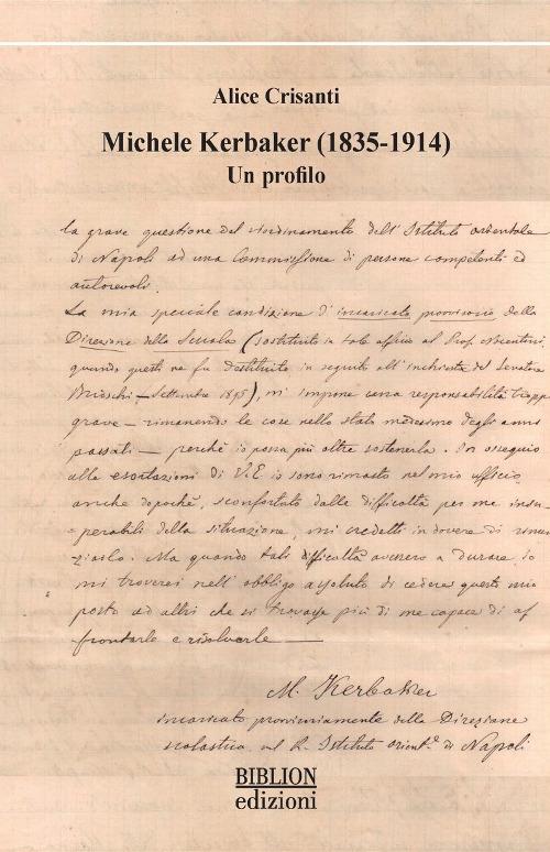 Michele Kerbaker (1835-1914). Un profilo - Alice Crisanti - copertina
