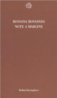 Note a margine - Rossana Rossanda - copertina