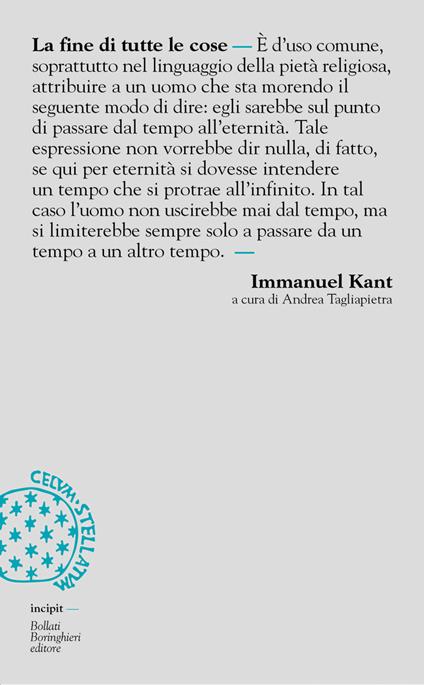 La fine di tutte le cose - Immanuel Kant - copertina