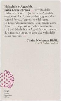 Halachah e Aggadah. Sulla legge ebraica - Chaim Nachman Bialik - copertina
