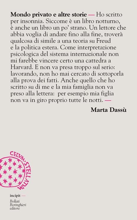 Mondo privato e altre storie - Marta Dassù - copertina