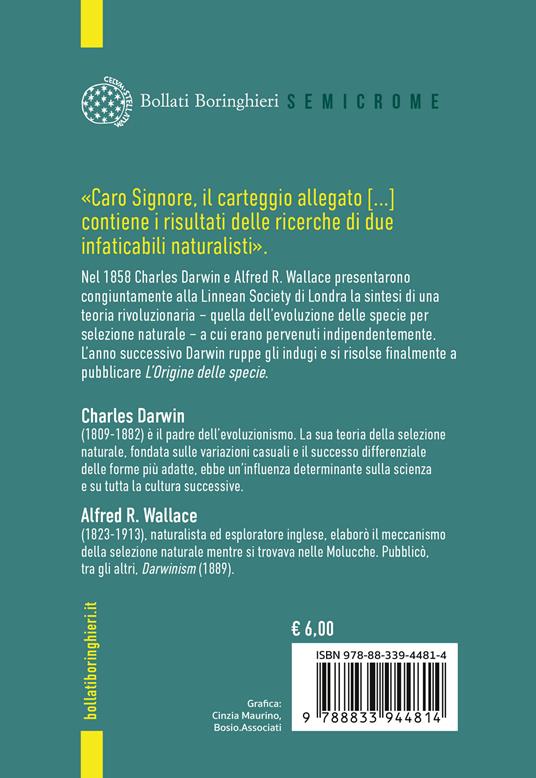 Sull'origine delle specie. Comunicazione alla Linnean Society (1858) - Charles Darwin - 2