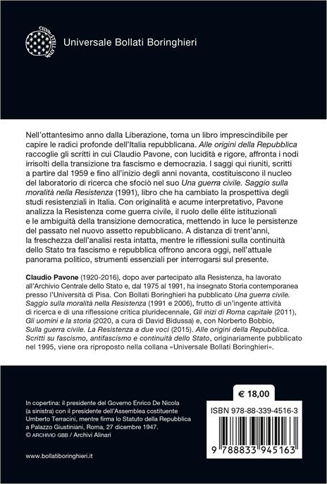Alle origini della Repubblica. Scritti su fascismo, antifascismo e continuità dello Stato - Claudio Pavone - 2