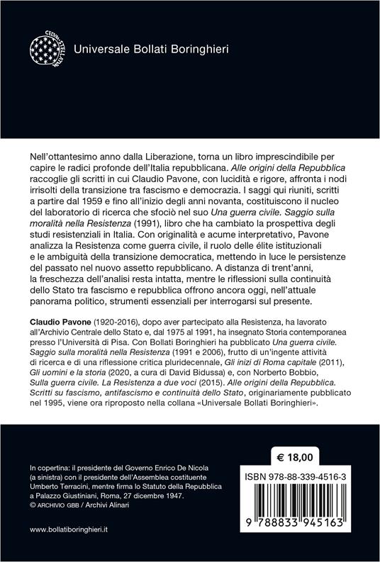 Alle origini della Repubblica. Scritti su fascismo, antifascismo e continuità dello Stato - Claudio Pavone - 2