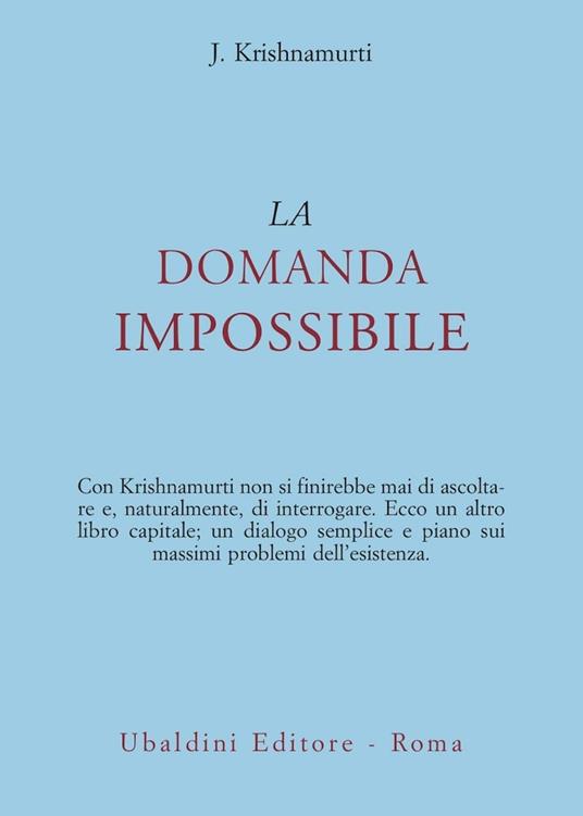 La domanda impossibile - Jiddu Krishnamurti - copertina