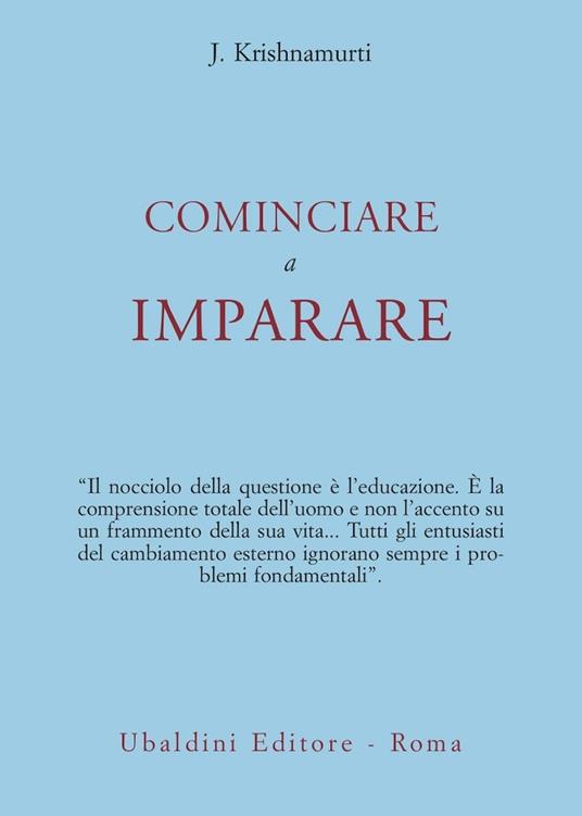 Cominciare a imparare - Jiddu Krishnamurti - copertina