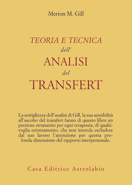 Teoria e tecnica dell'analisi del transfert - Merton M. Gill - copertina