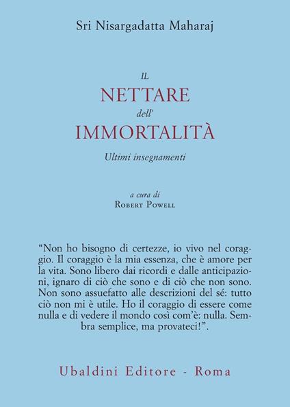 Il nettare dell'immortalità. Ultimi insegnamenti - Maharaj Nisargadatta - copertina