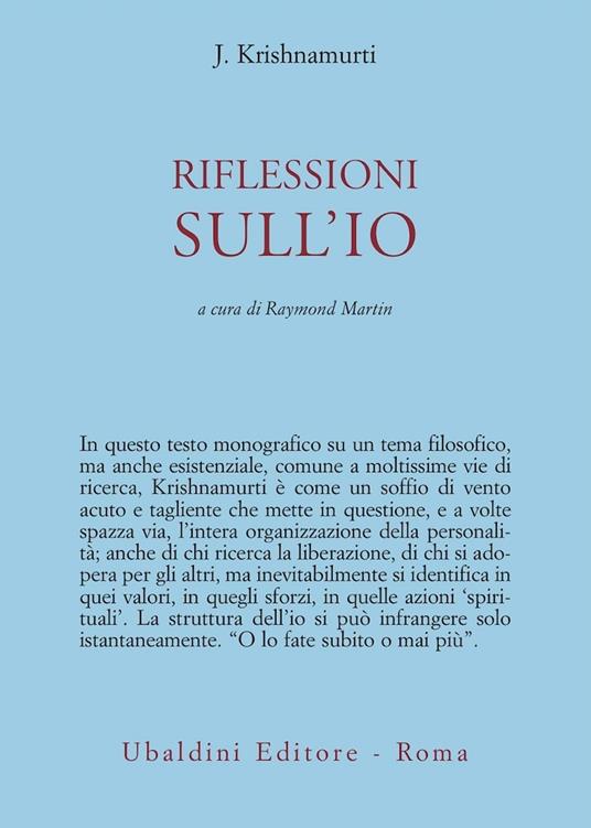 Riflessioni sull'io - Jiddu Krishnamurti - copertina