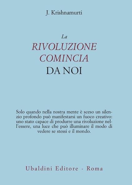 La rivoluzione comincia da noi - Jiddu Krishnamurti - copertina