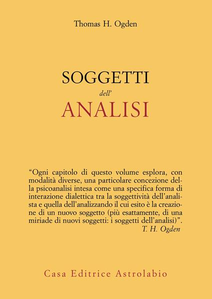 Soggetti dell'analisi - Thomas H. Ogden - copertina