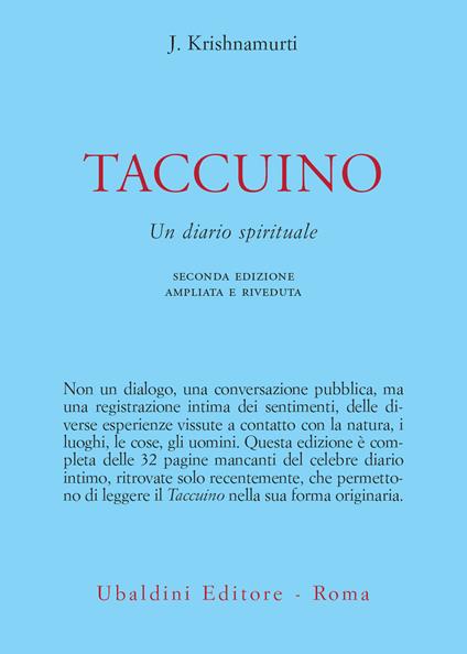 Taccuino. Un diario spirituale - Jiddu Krishnamurti,Paolo Chiesa - ebook