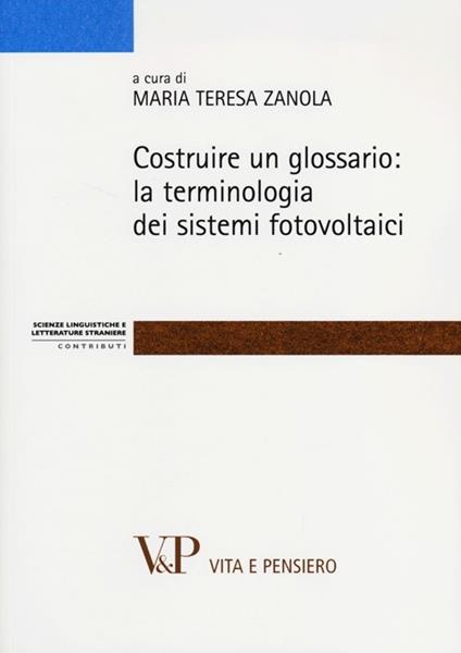 Costruire un glossario: la terminologia dei sistemi fotovoltaici - copertina
