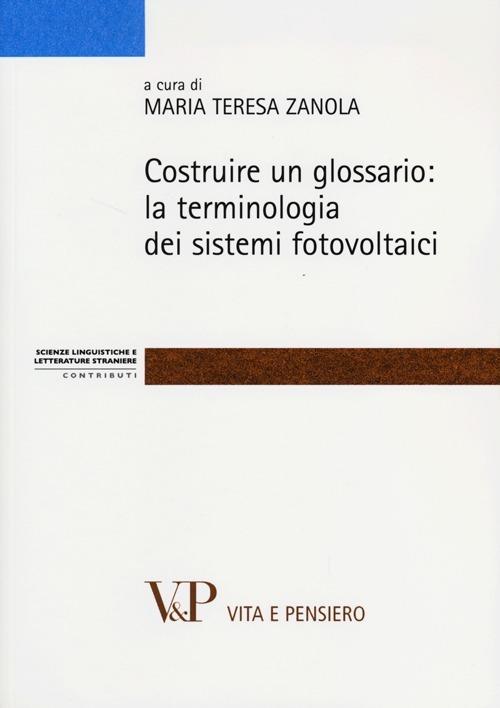 Costruire un glossario: la terminologia dei sistemi fotovoltaici - copertina
