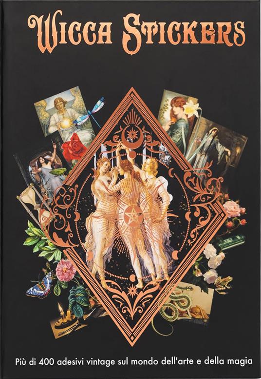 Wicca stickers. Più di 400 adesivi vintage sul mondo dell'arte e della magia. Ediz. a colori - copertina