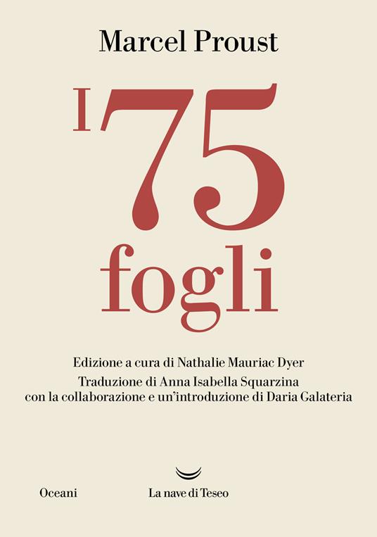 I 75 fogli - Marcel Proust - copertina