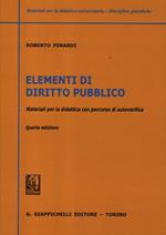 Elementi di diritto pubblico. Materiali per la didattica con percorsi di autoverifica